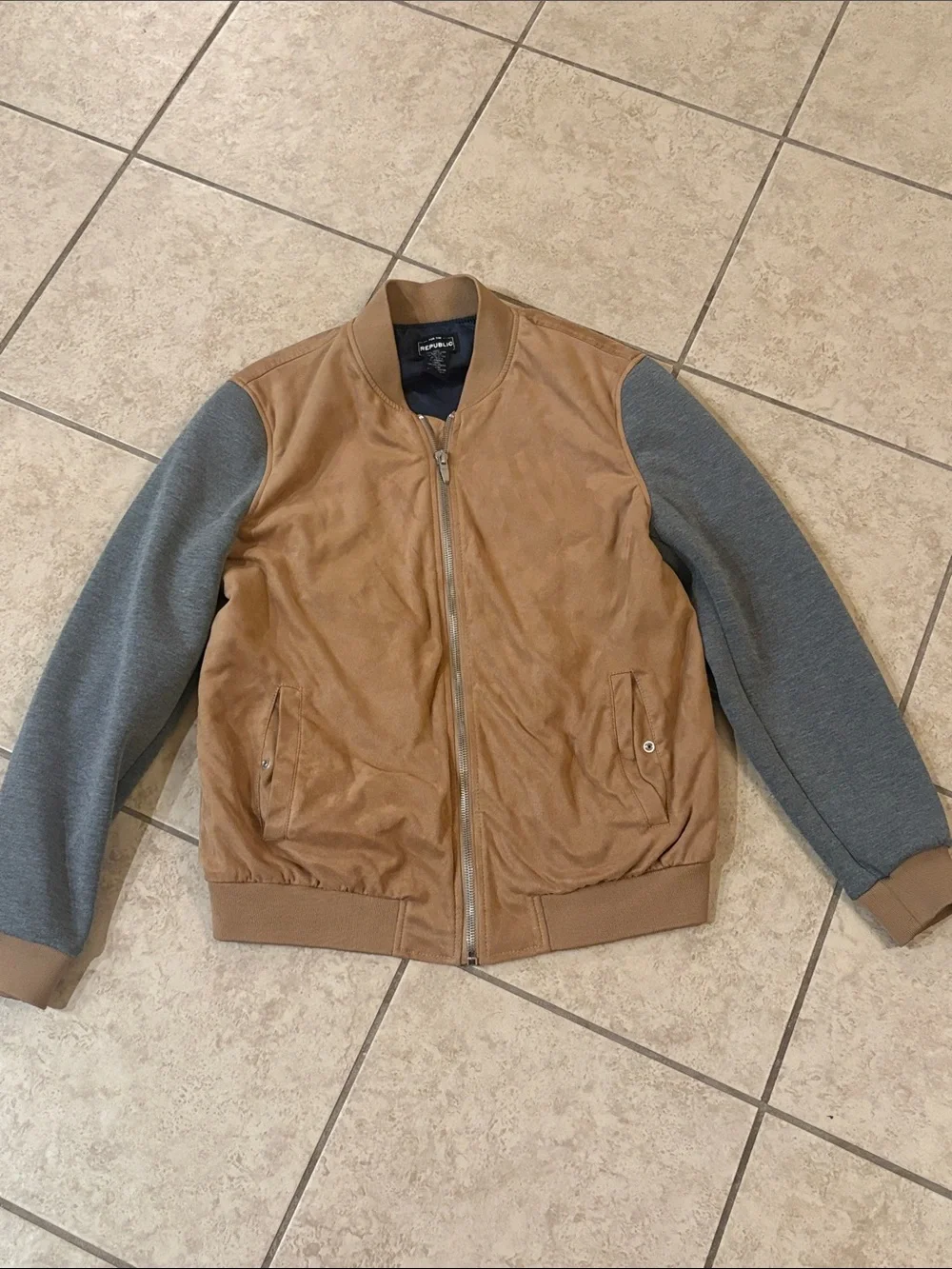 For the Republic faux suede bomber jacket size medium